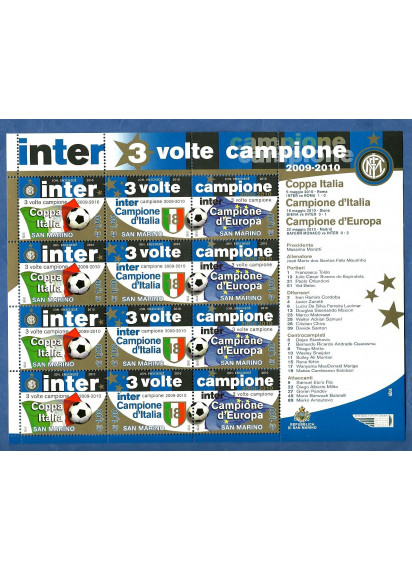 2010 Inter Tripletta Minifoglio San Marino